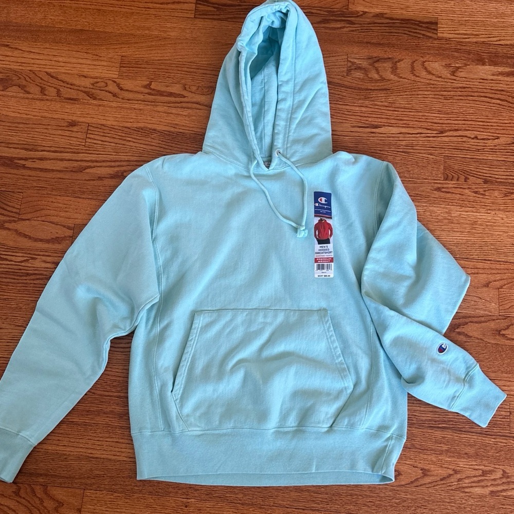 Champion Reverse Hoodie Weave Premium Weight Turquoise Sz M NEWw/Tags